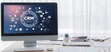 CRM işletme ve işletme için canlı bilgisayarda müşteri ilişkileri yönetim sistemi