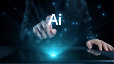 Yapay zeka sanal asistanı Chatbot ile yapay zeka konsepti ile insan etkileşimi, yapay zeka mühendisliği, LLM yapay zeka derin öğrenimi iş desteği için üretken yapay zeka kullanımı. Kullanıcı Kimliği