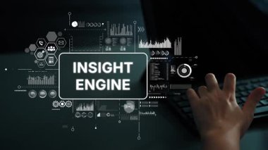 Veri Analizi ve Görselleştirme Teknoloji ve İş Geliştirme İçin İç Görüş Motoru Konsepti. Asemptotik akıllı veri analitiği.