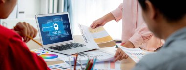 Chatbot yazılım uygulaması canlı çevrimiçi iş için otomatik olarak müşteri sorularına cevap verir