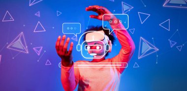 Sanal gerçeklik ve yapay zeka ile bütünleşmiş fütüristik sohbet robotu mühendisliği kavramlarını tasvir eden canlı görseller keşfedin, yenilikçi teknolojiyi iş başında göstererek. XDMCP