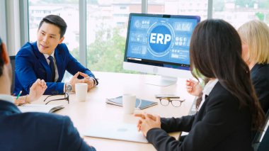 Pazarlama stratejisini planlamak için modern iş için ERP girişimi kaynak planlama yazılımı