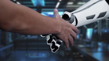 Bir dijital e-posta arayüzü ile insan ve robot etkileşiminin ilgi çekici bir görüntüsü, gelişmiş iletişim için teknolojinin modern çalışma alanlarına entegrasyonunu gözler önüne seriyor. Auvana