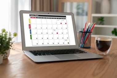 Kişisel düzenleyici ve çevrimiçi iş için mod zamanlama planlaması için bilgisayar yazılım uygulaması takvimiName