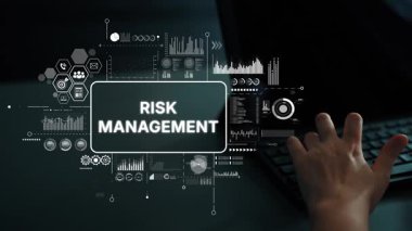 Ticari Strateji ve Karar Verme için Veri Görselleştirme ve Analitik Risk Yönetimi Konsepti. Asemptotik akıllı veri analitiği.