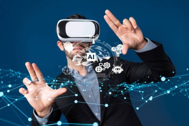 Yapay zeka mühendisliği, büyük veri ve yapay zeka makinesi kavramında yapay zeka beyin işlemcisiyle iş desteği için üretken yapay zeka kullanmayı öğrenen insan etkileşimi. Faas