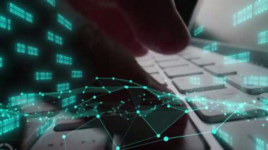 İstatistiksel yatırım karar verme metodolojisi, finans ve finans mühendisliği kavramını gösteren bilgisayar üzerindeki iş büyük veri ve finans analizlerinin yaratıcı görüntüsü .