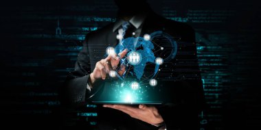 İş adamı ağ kurar, değerli bağlantılar kurar. EIDE profesyonel ağ ve fırsatları genişletmek için etkili insan ağ stratejileri