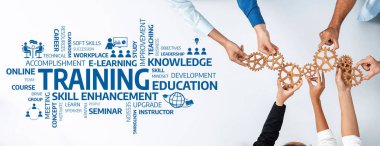 Bu resim, eğitim ve eğitim alanındaki işbirliğini vitesleri birleştirerek, beceri geliştirmeyi, geliştirmeyi ve profesyonel bir çevrede takım çalışmasını sembolize ederek gösteriyor. Dostluk