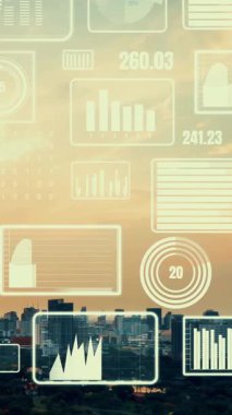 İş verileri analitik arayüzü akıllı şehrin üzerinde uçuyor ve iş zekasının geleceğini değiştiriyor. Stratejik plan için büyük verileri analiz etmek için bilgisayar yazılımı ve yapay zeka kullanılır .