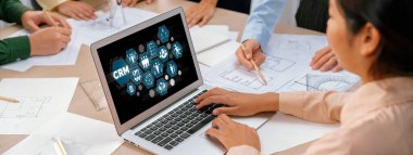 CRM işletme ve işletme için canlı bilgisayarda müşteri ilişkileri yönetim sistemi