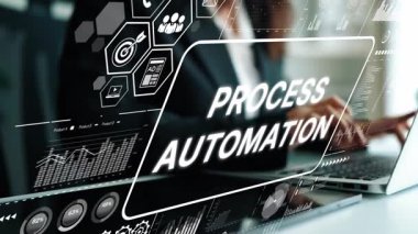 Modern Ofis Ortamı 'nda Dijital Arayüzle İşletme Otomasyonu Yapıldı. Asemptotik akıllı veri analitiği.