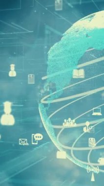 Küresel iş değişikliği ve e-ticaret kavramı. Mavi gökyüzü gelecekteki iş ağı ve iletişim grafiği .