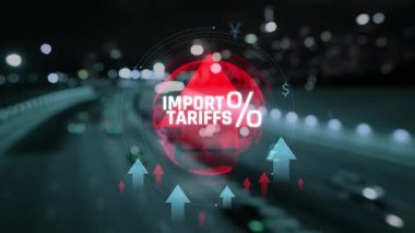 Küresel Ekonomi ve İthalat Tarifeleri: Yükselen Vergilendirme Eğilimleri Arasındaki Ticaret ve Mali Piyasalar Üzerine Etkinin Görsel Temsili. Sevkiyat.