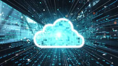 Akıllı paylaşım yazılımıyla bulut bilgisayarı ve çevrimiçi veri depolama. Yeni bilgi çağındaki küresel eğilimleri değiştiren akıllı dijital dönüşüm ve teknoloji bozulması kavramı .