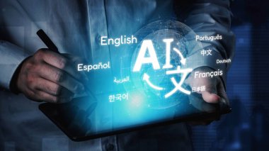 Birden fazla dille küresel iletişim, dijital çeviri araçları, çok dilli teknoloji, kültürler arası iletişim ve sanal dil öğrenme ortamları. Muxer