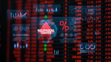 Ekranda Mali Verilerle Karşılıklı Tarifelerin Görsel Temsili. Sevkiyat.