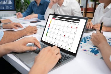 Kişisel organizatör ve çevrimiçi iş dünyası için hızlı zamanlama planlaması için bilgisayar yazılım uygulaması takvimiName