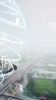 Yenilikçi mimari ve yaratıcı inşaat mühendisliği inşaat projesi. Mimar, işçi ve mühendis tarafından yapılan yaratıcı grafik tasarımı altyapı şehir binası kavramını gösteriyor.