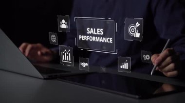 Sayısal satış performans gösterge paneli satış performans ölçümlerini, performans eğilimlerini, satış performans analizlerini ve iş bağlamında satış artışını gösteriyor. Muxer