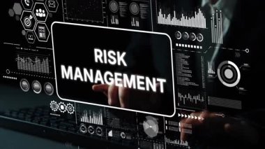 Modern Veri Görselleştirme ve İş Analizleri Ekranında Dijital Risk Yönetimi Konsepti. Asemptotik akıllı veri analitiği.