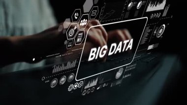 Klavyede Büyük Veri Kavramları ve Karanlık Çevrede Analitik Görseller Yazıyor. Asemptotik akıllı veri analitiği.