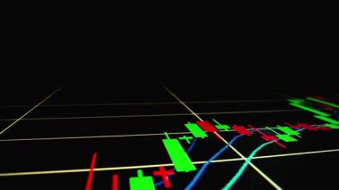 Yakın çekim makro çekim grafiği LED ekranda, büyüme grafiğini ekonomik patlama ya da boğa piyasa noktası konsepti olarak gösteriyor. Finansal yatırım için uygun pozitif borsa.