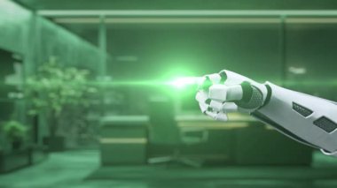 Bu video, robotik bir elin parlayan bir Dünya 'yı göstererek net sıfır emisyon ve sürdürülebilirlik kavramını sembolize ettiği fütüristik bir sahne sergiliyor. Auvana