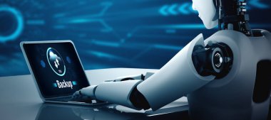 Yedek Depolama Verisi İnternet Teknolojisi İş Konsepti. Veritabanı depolama teknolojisi dosya aktarım bilgileri, internet bankacılığı uygulama indirme rahat 3D illüstrasyon