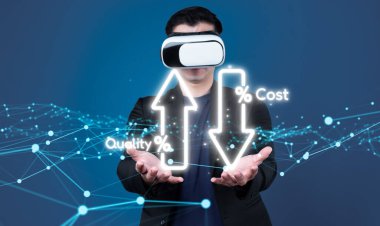 Maliyet azaltma, dijital grafik EIDE örtüşmeleri ile gösterilen maliyet tasarrufu kavramı, kurumsal işletmeler gereksiz harcamaların azaltılması yoluyla maliyet ve şirket kaynaklarını etkili bir şekilde tasarruf eder