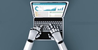 Hesap tablosu bilgi finansal başlangıç kavramı. Çevrimiçi analiz projesi için hesap tablosu belgelerindeki veri ve grafikler Sayısal rahat üç boyutlu resimleme