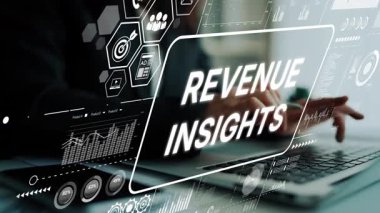 Modern Teknoloji Arkaplanı hakkında Gelir Sezgileri ve İş Analizleri için Veri Görselleştirme. Asemptotik akıllı veri analitiği.