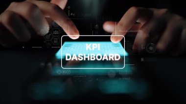Veri Görselleştirme ve Ölçü İzleme ile Anahtar Performans Göstergesi Gösterge Paneli Profesyonel Analizi. Asemptotik akıllı veri analitiği.