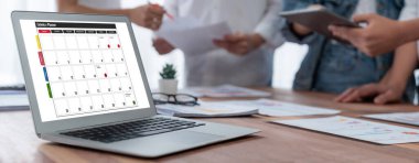 Kişisel organizatör ve çevrimiçi iş dünyası için hızlı zamanlama planlaması için bilgisayar yazılım uygulaması takvimiName