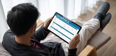 İnternet ağındaki mod dijital bilgi toplama için çevrimiçi kredi başvuru formu