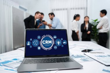 CRM işletme ve işletme için canlı bilgisayarda müşteri ilişkileri yönetim sistemi