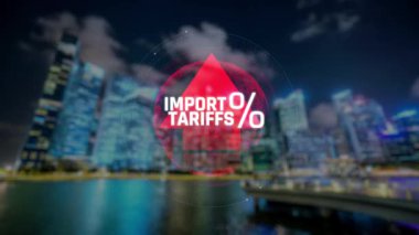 İthalat Gümrüğünün Küresel Ticarete Etkisi Skyline Arkaplan ve Ekonomik Kavramların Grafiksel Temsili. Sevkiyat.