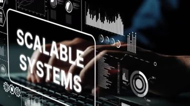 Modern Dijital Çevrede Veri Görselleştirme ve Analiz Kullanan Ölçeklenebilir Sistemlerin Yenilikçi Teknoloji Kavramı. Asemptotik akıllı veri analitiği.