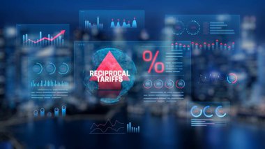 Görsel Veri Temsilleri ve Infographics ile Küresel Ticari Dinamik Tarifeler Üzerine Karşıt Tarifelerin Etkisi Modern Şehir Alanında. Sevkiyat.