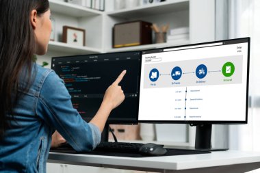 E-ticaret ve canlı çevrimiçi iş için malzeme taşıma ve teslimat izleme sistemi