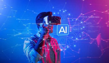 Bu resim, teknolojinin modern uygulamalarda kullanıcı deneyimlerini ve veri güdümlü çözümleri nasıl şekillendirdiğini gösteren üretici yapay zekanın sanal gerçeklikle bütünleşmesini göstermektedir. XDMCP