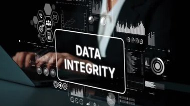 Modern Teknoloji ve İş Grafikleri ile Veri Bütünlüğü Konsepti, Veri Yönetiminde Profesyonelliği ve Güvenliği Gösterme. Asemptotik akıllı veri analitiği.