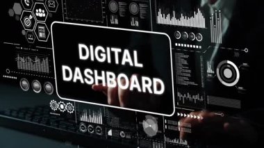 Modern İş Çözümleri için Veri Analizi ve Görsel Grafikleri Gösteren Yenilikçi Dijital Kontrol Paneli. Asemptotik akıllı veri analitiği.