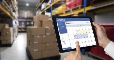 Calendar on computer software application for schedule planning for personal organizer and online business snugly
