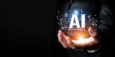 Yapay zeka mühendisliği, büyük veri ve yapay zeka makinesi kavramında yapay zeka beyin işlemcisiyle iş desteği için üretken yapay zeka kullanmayı öğrenen insan etkileşimi. Faas