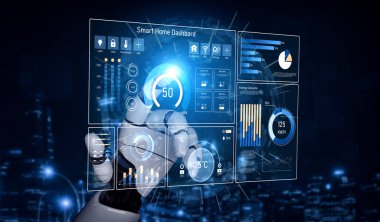 Yapay zeka, verileri analiz ederek, enerji kullanımını tahmin ederek, sıcaklığı ayarlayarak ve uygun konfor ve verimlilik için aygıt işlemlerini otomatikleştirerek akıllı evlere yardım eder. Kefil