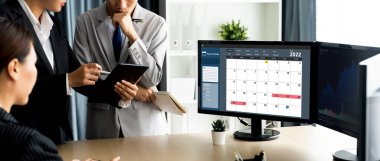 Kişisel organizatör ve çevrimiçi iş dünyası için hızlı zamanlama planlaması için bilgisayar yazılım uygulaması takvimiName