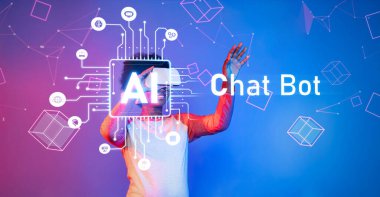 AI sohbet botu teknolojisinin dinamik dünyasını canlı bir dijital manzara içinde etkileşime giren bir kullanıcı olarak keşfedin, yenilik ve gelecekteki iletişim olanaklarını göstermektedir. XDMCP