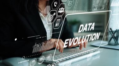 Modern Teknolojide Yenilikçi Çözümler İçin Dijital Arayüz ve Grafiklerle İş Profesyonel Analizi Eğilimleri. Asemptotik akıllı veri analitiği.