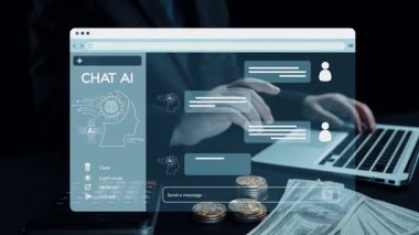 Bu resim, ekonomik değerlendirmeyi gösteren bir hesap makinesi, para ve kalite ve maliyet eğilimlerinin dijital temsillerinin yer aldığı bir mali analiz sahnesini betimlemektedir. Dörtgen